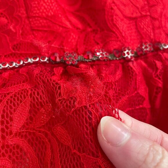 Girls Minuet Mini A Line Knee Length Dress in Red Size Small - Picture 6 of 14